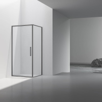 Душевой уголок Slim 8mm VSR-4SLP9090CLGM, 900*900, вороненая сталь, стекло прозрачное