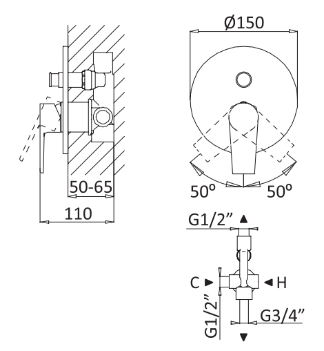 NAUTIC-VDIM-BIO Встраиваемый однорычажный смеситель для душа с переключателем, исполнение белый матовый - Gidratop.ru изображение