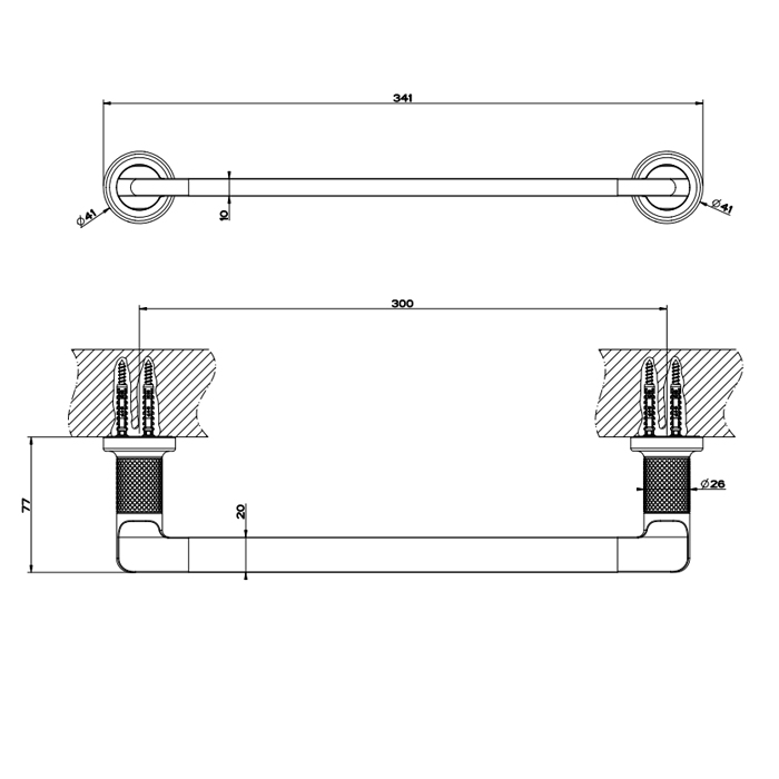 GESSI INCISO полотенцедержатель, 30 см, цвет: finox - Gidratop.ru изображение