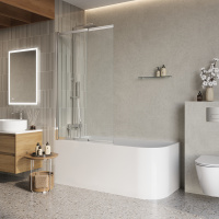 Душевая шторка на ванну BelBagno LUCE-VF-11-90/145-C-Cr - Gidratop.ru изображение