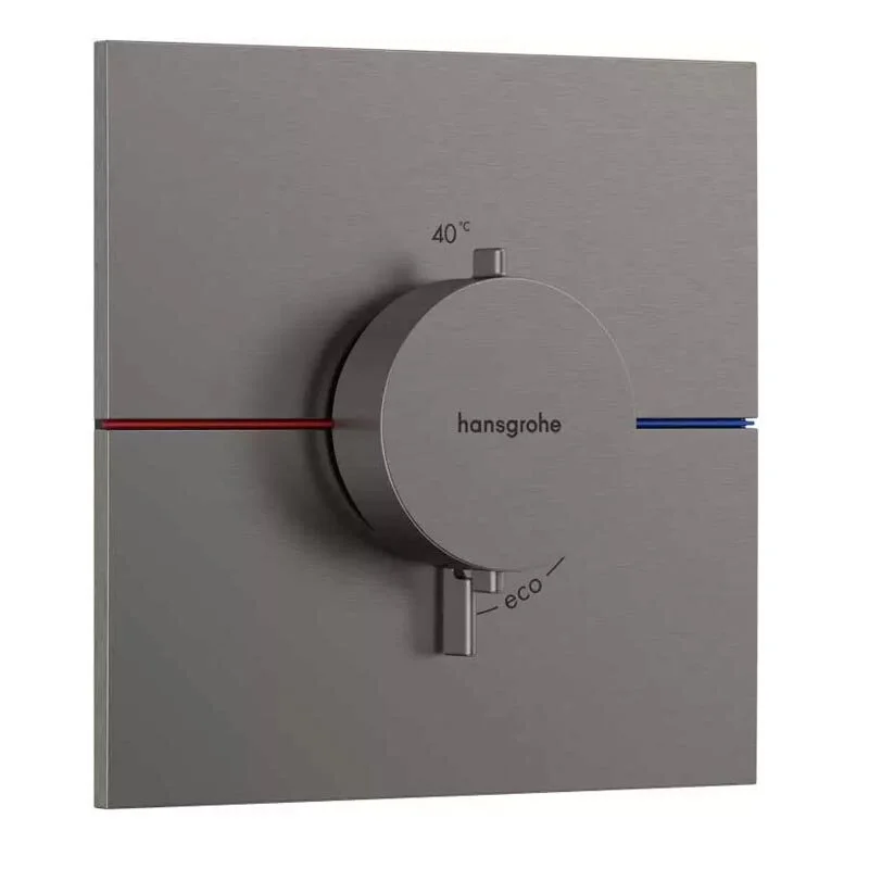 Смеситель Hansgrohe ShowerSelect Comfort E, 15574340, для душа, термостатический, шлифованный черный хром - Gidratop.ru изображение
