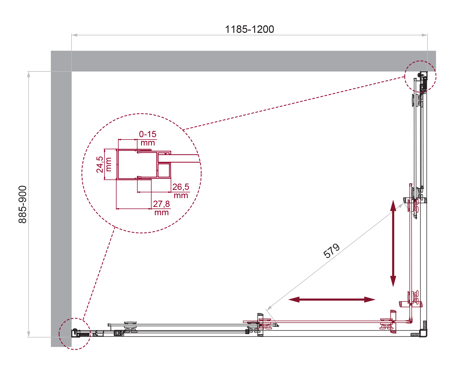 Душевой уголок BelBagno LUCE-AH-2-120/90-C-Cr - Gidratop.ru изображение