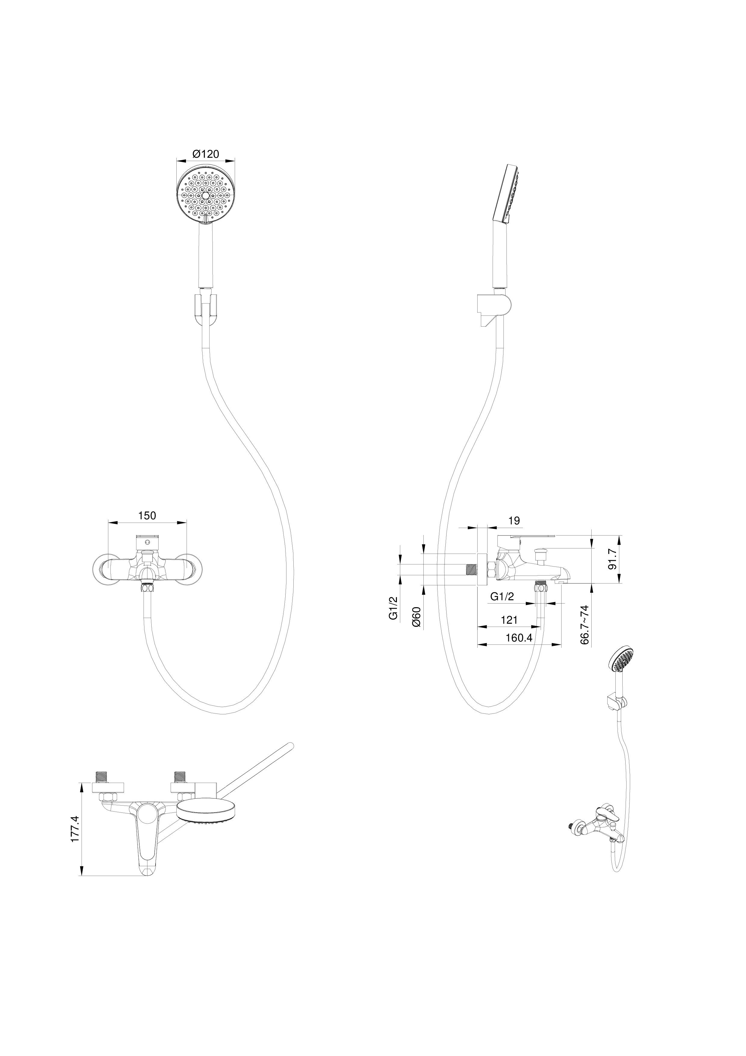 Смеситель для ванны с душем WONZON & WOGHAND ALFA, Белый матовый (WW-AE3204-MW) - Gidratop.ru изображение