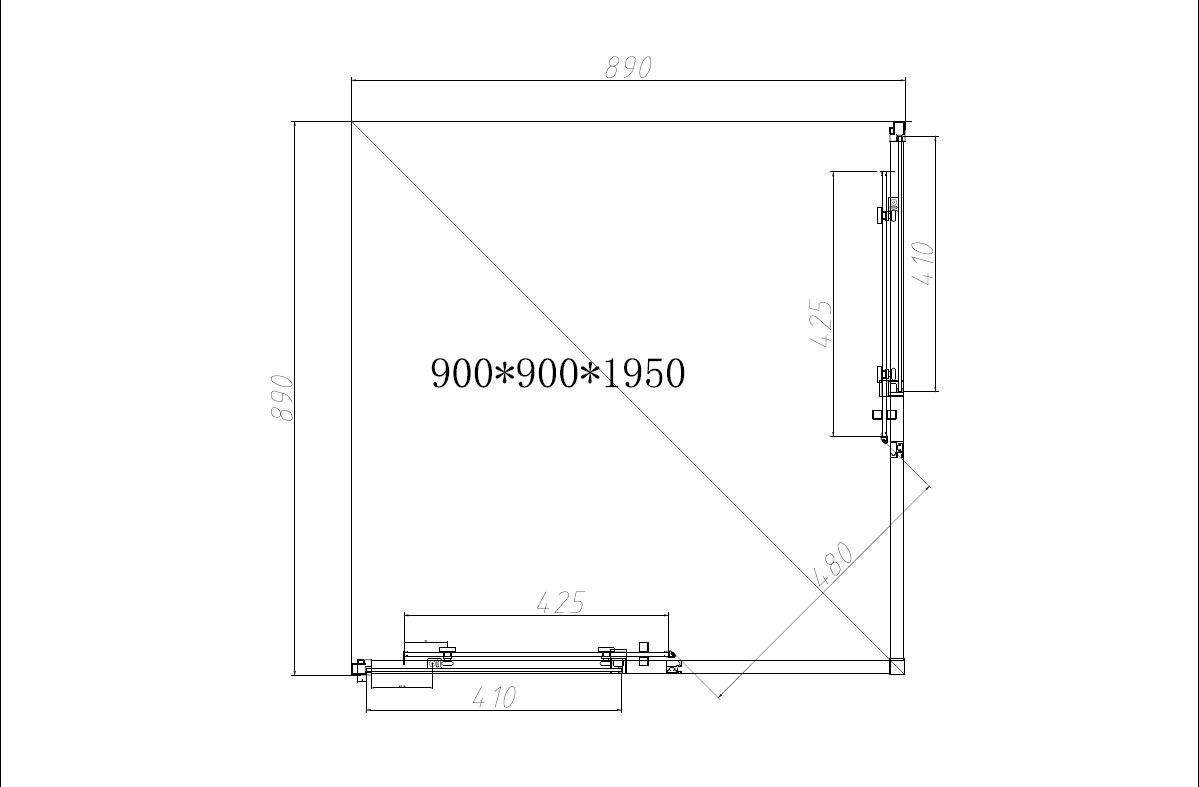 Душевой уголок Slim-N VSS-4SN8010CLBN, 1000*800, брашированный никель, стекло прозрачное - Gidratop.ru изображение