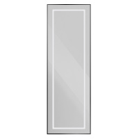 Интерьерное зеркало в алюминиевой раме со встроенным светильником и сенсорным выключателем, напольное, SPC-KRAFT-555-1700-TCH-PIA-NERO, 555x1700 мм - Gidratop.ru изображение