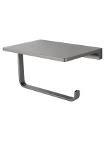 Держатель для туалетной бумаги с полкой WONZON & WOGHAND ECLIPSE, Темный графит (WW-9126-BGM) - Gidratop.ru изображение