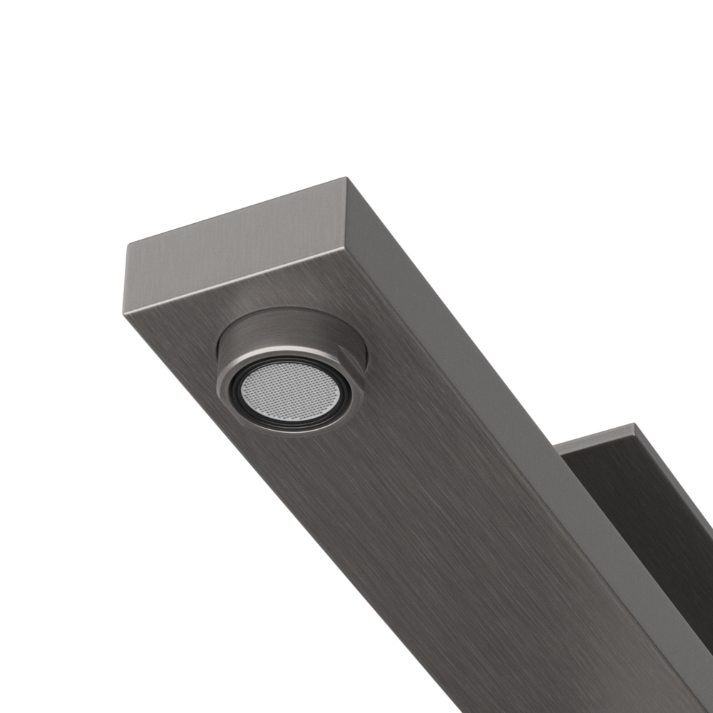 SLIDER-LC-GM-W0 Смеситель для накладной раковины однорычажный, без донного клапана, оружейная сталь - Gidratop.ru изображение