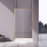 Душевая дверь Slim-N VDS-4SN130CLG, 1300, брашированное золото, стекло прозрачное - Gidratop.ru изображение