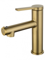 Смеситель для раковины с функцией полоскания WONZON & WOGHAND, Брашированное золото (WW-H1017-BG) - Gidratop.ru изображение