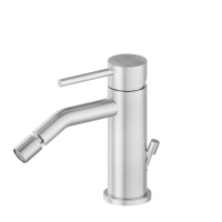 Newform X-STEEL 316 Смеситель для биде на 1 отверстие с донный клапаном, излив 134мм, цвет: INOX