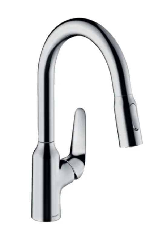 Смеситель Hansgrohe Focus M42, Eco 71862000, для кухонной мойки, с вытяжным изливом, цвет хром - Gidratop.ru изображение