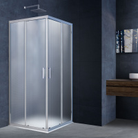 Душевой уголок Alpha VSS-3AL800MT, 800*800, хром, стекло текстурное - Gidratop.ru изображение