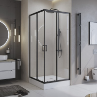 Душевой уголок BelBagno UNO-195-A-2-100-C-NERO - Gidratop.ru изображение