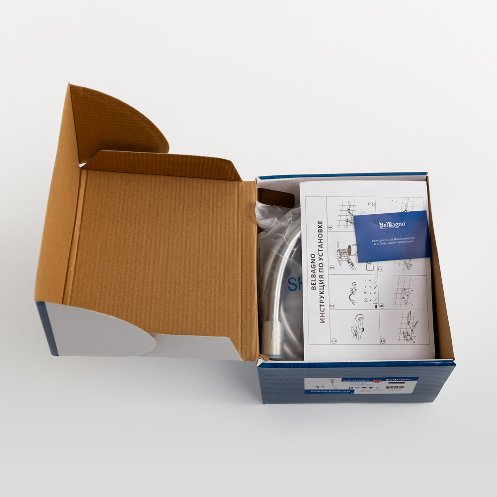 AURORA Смеситель для душа в комплекте с ручным душем, шлангом и держателем, хром AURORA-ESDM-CRM - Gidratop.ru изображение