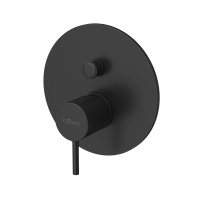 LEAF-VDIM-L-NOP Встраиваемый однорычажный смеситель с переключателем на 2 выхода, исполнение Чёрный матовый - Gidratop.ru изображение