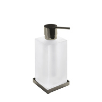 Colombo Look Дозатор настольный, цвет: PVD нержавеющая сталь/матовое стекло - Gidratop.ru изображение