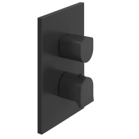 GESSI Rilievo встраиваемый смеситель для душа, термостатический,  на 1 источник (внешние части), цвет: nero XL - Gidratop.ru изображение