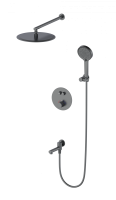Душевая система с термостатом встраиваемая WONZON & WOGHAND STICK, Темный графит (WW-88929010-BGM) - Gidratop.ru изображение