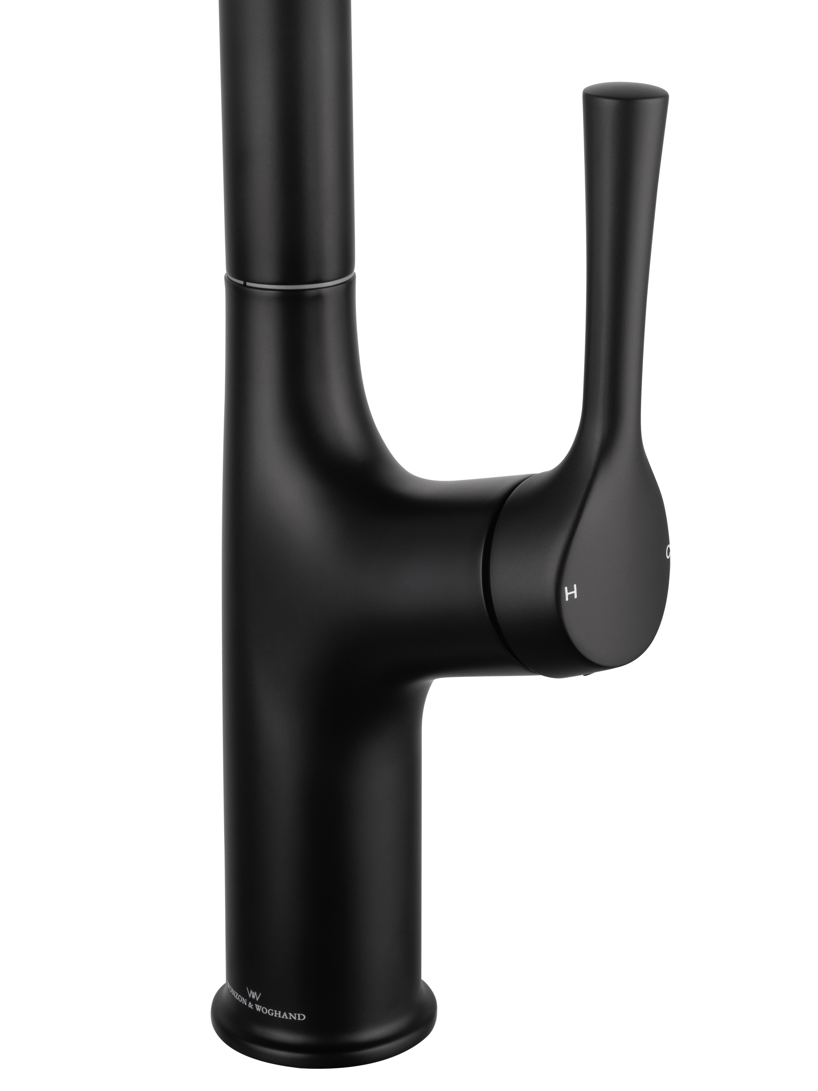 Смеситель для кухни с выдвижным изливом WONZON & WOGHAND, Черный матовый (WW-AE54123-MB) - Gidratop.ru изображение