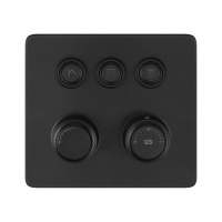 GESSI HI-FI ECLECTIC смеситель для душа настенный встраиваемый, термостатический, с 3 запорными кнопками, цвет Black XL - Gidratop.ru изображение