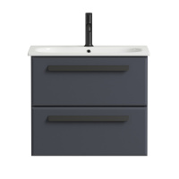ECO-CER База под раковину подвесная с двумя выкатными ящиками, Grafito, 570x450x500, ECO-CER-600-2C-SO-GR-P - Gidratop.ru изображение