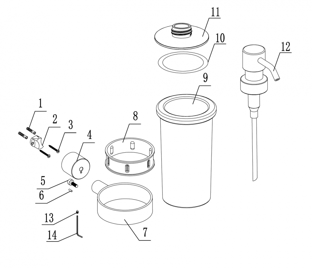 Диспенсер с держателем ABBER Osten 316 AA185A9BGG оружейная сталь брашированная - Gidratop.ru изображение