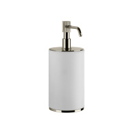 GESSI VENTI20 дозатор для жидкого мыла настольный, цвет белый, фурнитура Nickel PVD - Gidratop.ru изображение