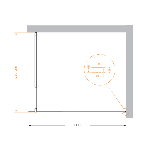 Душевая перегородка BelBagno KRAFT-L-1-110-C-NERO - Gidratop.ru изображение