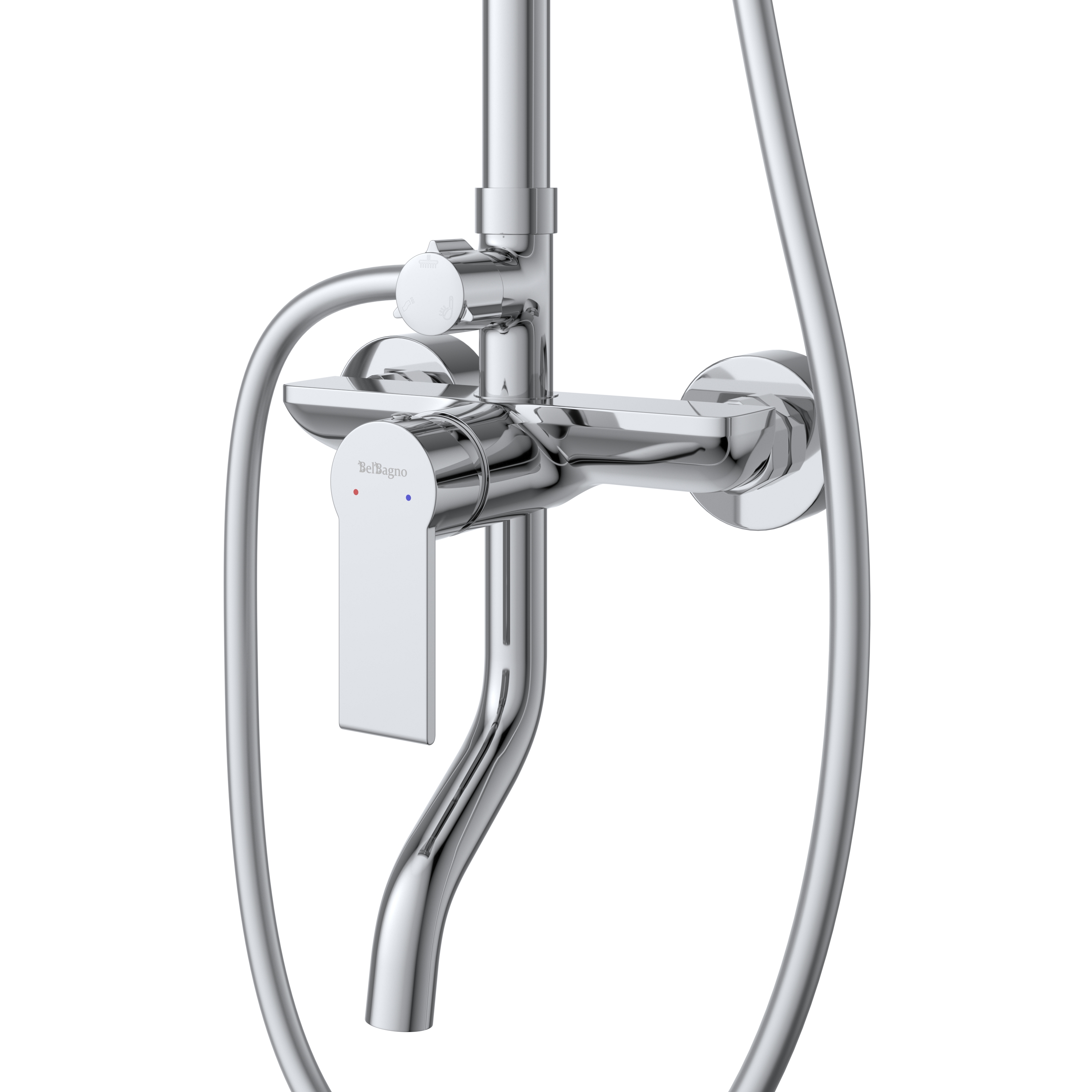 AURORA Душевая стойка со смесителем и изливом, хром AURORA-VSCM-CRM - Gidratop.ru изображение