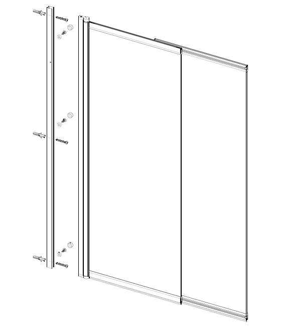 Душевая шторка на ванну VSB-6E900CLB-L, 900*1400, черный, стекло прозрачное, левая - Gidratop.ru изображение