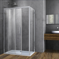 Душевой уголок Soft VSR-3SO1013CL, 1300*1000, хром, стекло прозрачное - Gidratop.ru изображение