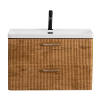 DUE База под раковину подвесная с двумя выкатными ящиками, Rovere Nature, 800x422x500, DUE-800-2C-SO-RN-P - Gidratop.ru изображение