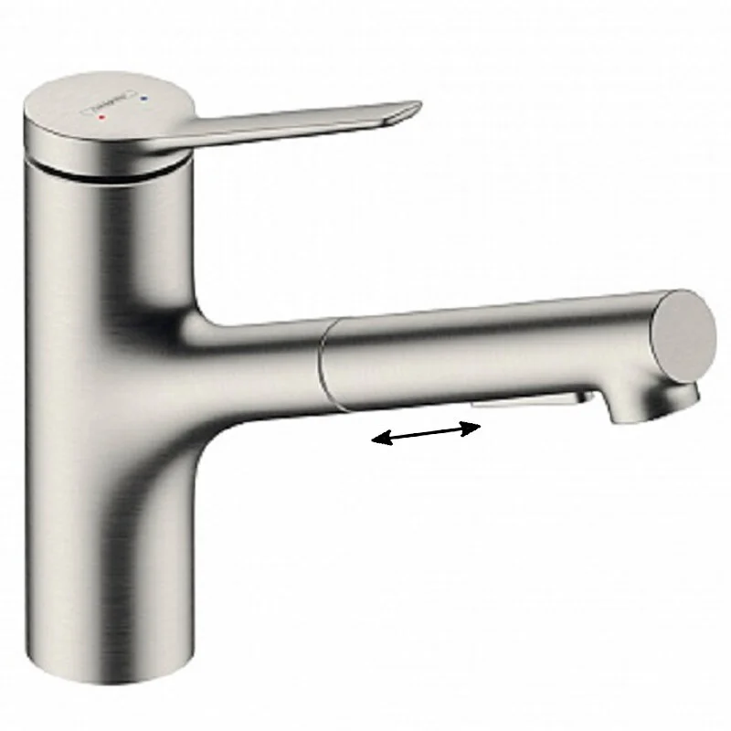 Смеситель Hansgrohe Zesis 74800800 M33 для кухонной мойки, с выдвижным изливом, под сталь - Gidratop.ru изображение