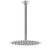 CZR-B-TDDR-30/30-01 Верхний душ круглый, диаметр 30 см, с потолочным изливом 30 см, нержавеющая сталь, Хром - Gidratop.ru изображение