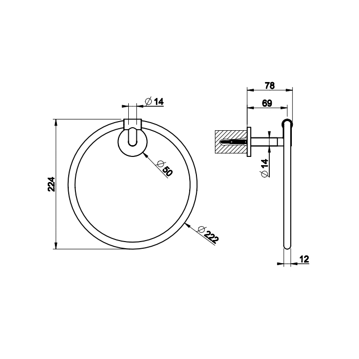 Gessi Anello полотенцедержатель настенный кольцевой, цвет: хром - Gidratop.ru изображение