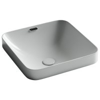 Раковина встраиваемая сверху CERAMICANOVA Element с отверстием слива - перелива  квадратной формы 438x438x172 мм  цвет белый  арт. CN6077 - Gidratop.ru изображение