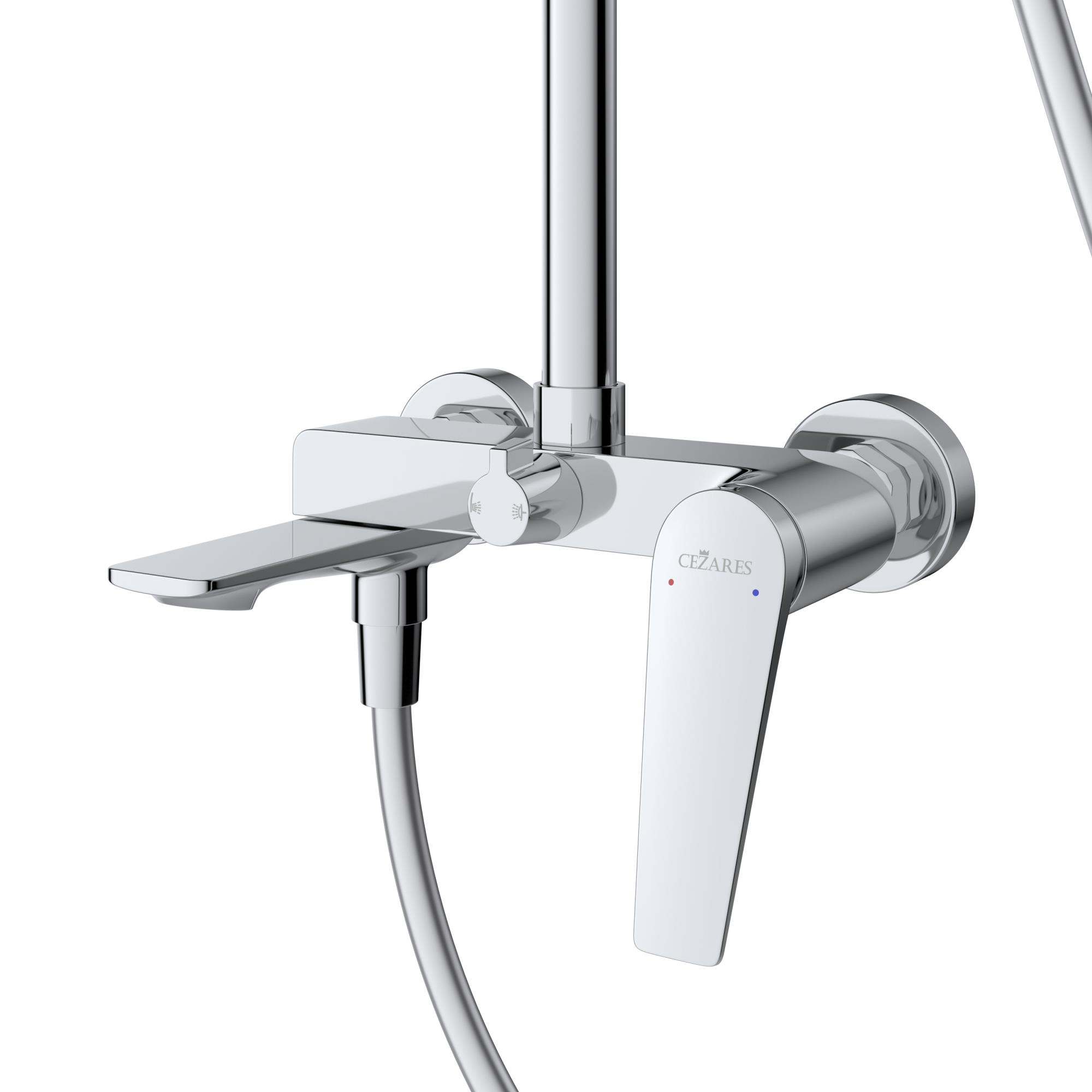 LINER-CVD-01 Душевая стойка со смесителем и изливом, исполнение хром - Gidratop.ru изображение