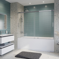 Душевая шторка на ванну CEZARES TANDEM-SOFT-VF-2-200/145-C-Cr-IV - Gidratop.ru изображение