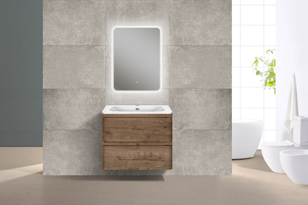 База под раковину Vico 600 подвесная, 2 выкатных ящика soft close, V.Oak - Gidratop.ru изображение