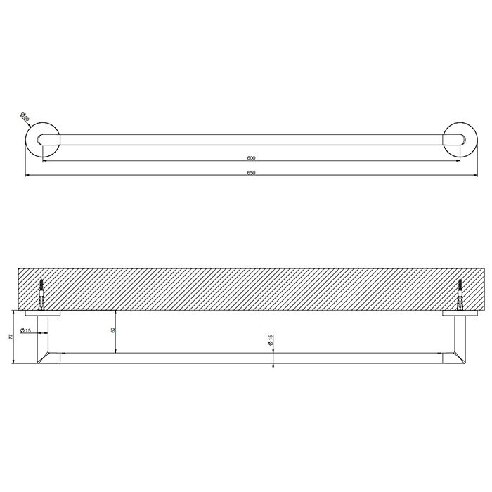 Gessi Tondo полотенцедержатель, 60 см, цвет: Copper PVD - Gidratop.ru изображение