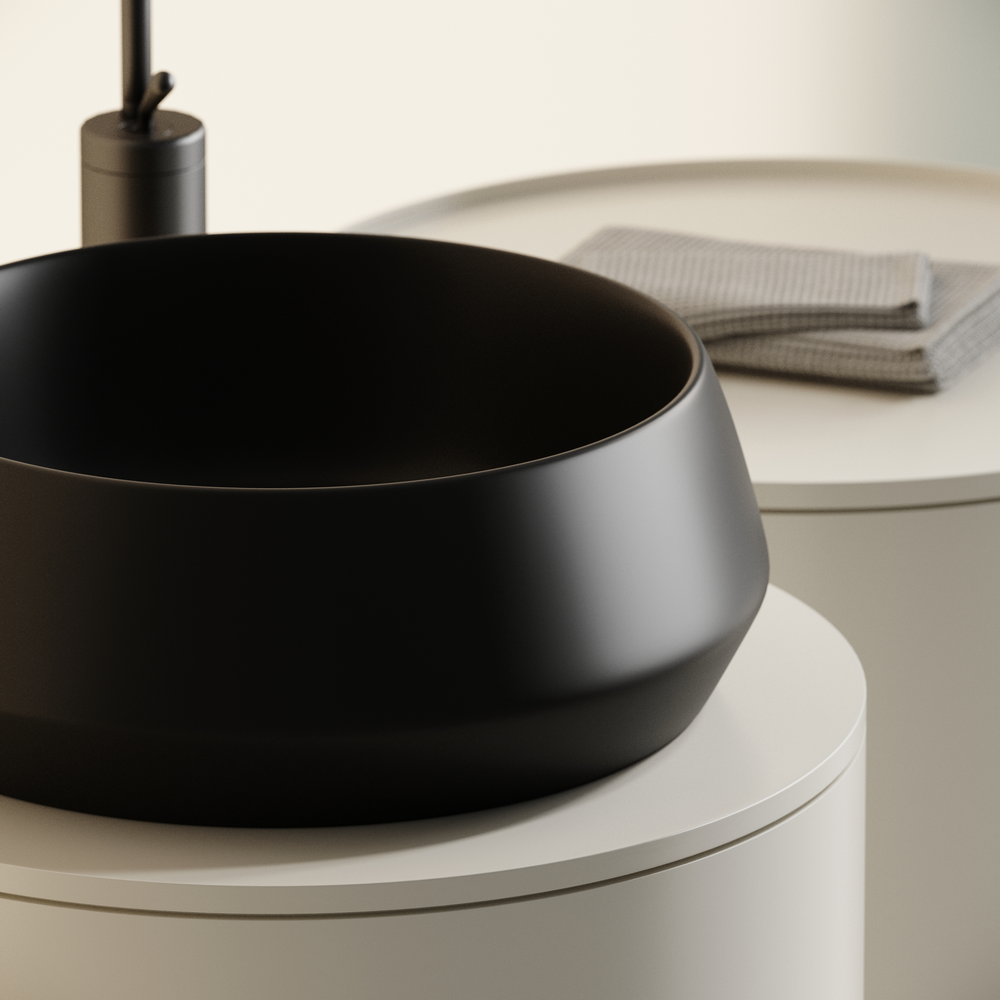 Раковина CERAMICANOVA Maya накладная круглая 400x400x140 черный матовый CN12004MB - Gidratop.ru изображение