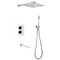 Душевая система ABBER Daheim AF8250 скрытого монтажа с изливом, термостат, хром - Gidratop.ru изображение