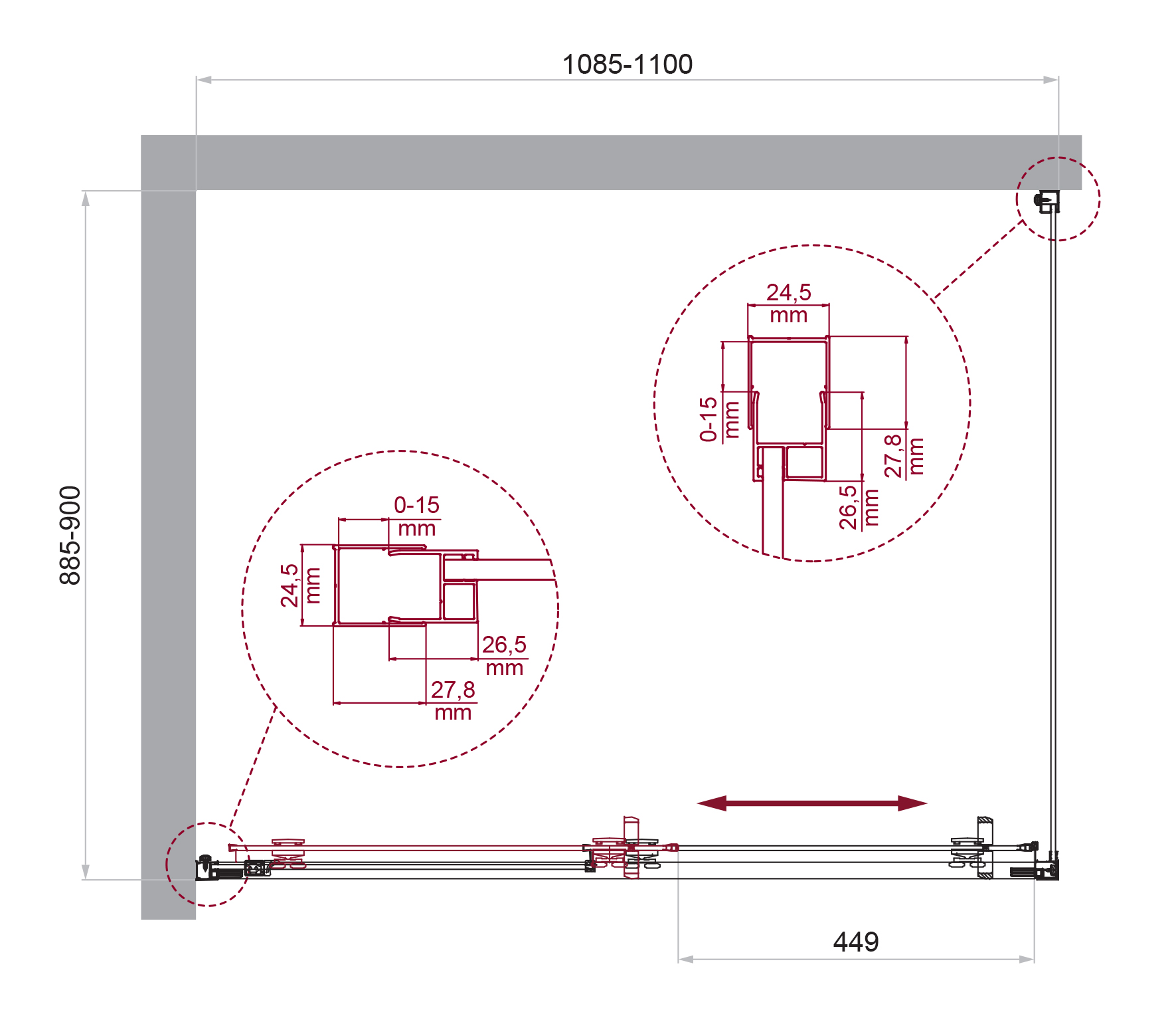 Душевой уголок BelBagno LUCE-AH-1-110/90-C-Cr - Gidratop.ru изображение