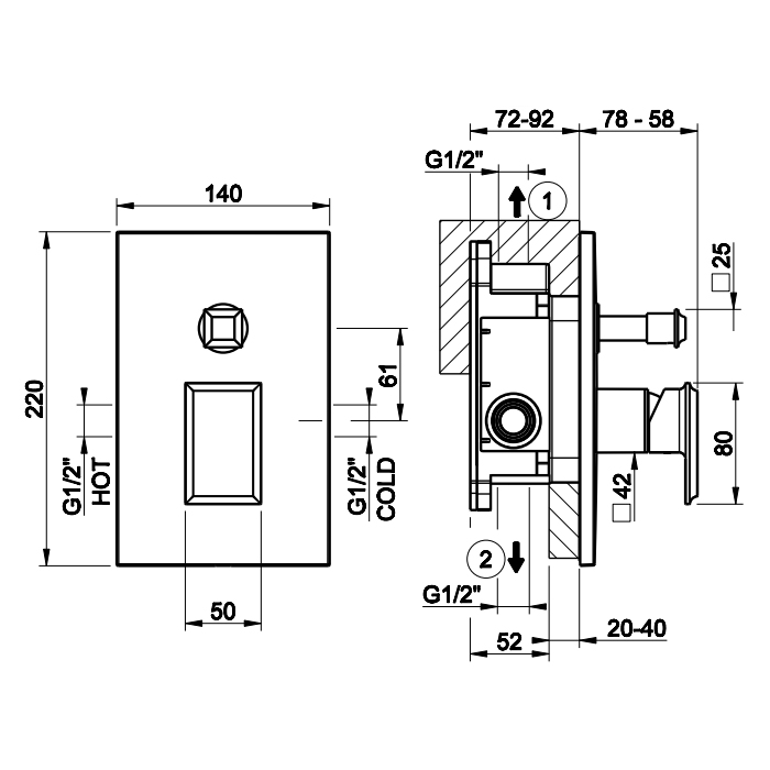 Gessi Eleganza встраиваемый однорычажный смеситель с автоматическим переключателем ванна/душ(внешние части), цвет: античная бронза - Gidratop.ru изображение