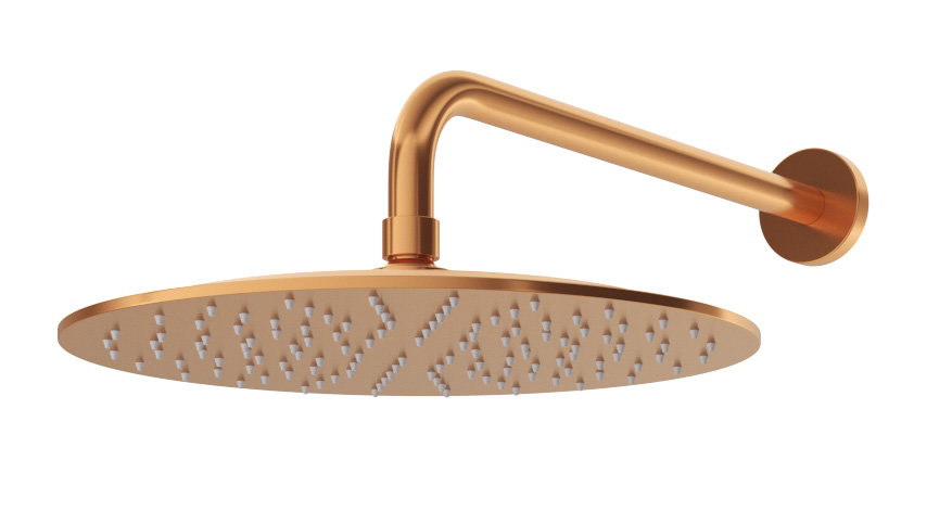 LEAF-DSIP-30-L-SS Душевая система с дивиатором для верхнего и ручного душа, верхний душ из стены 30 см, исполнение Sunset - Gidratop.ru изображение
