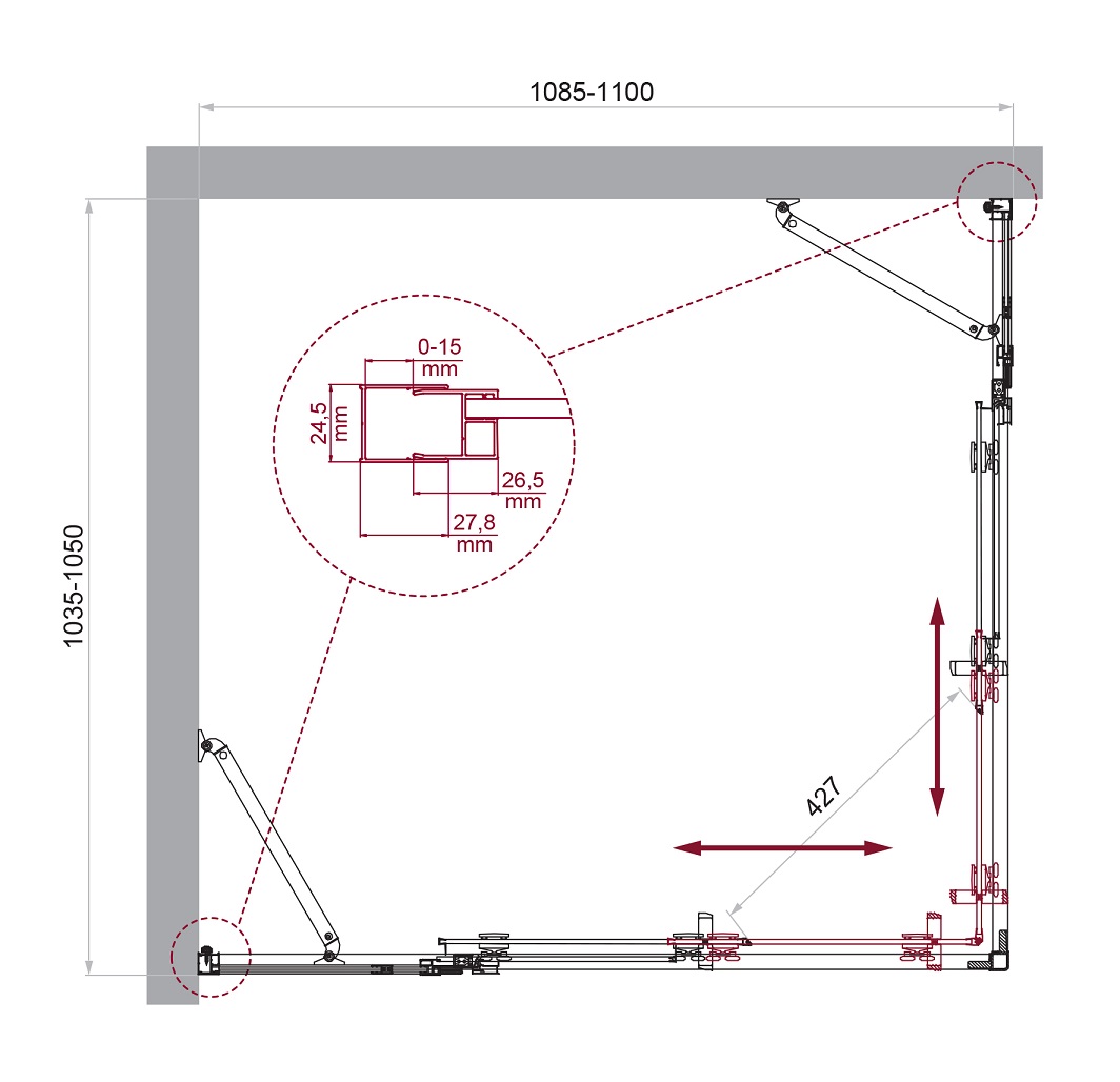 Душевой уголок BelBagno LUCE-AH-22-110/105-C-Cr - Gidratop.ru изображение