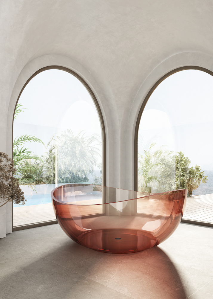 Прозрачная ванна ABBER Kristall AT9705Koralle розовая - Gidratop.ru изображение