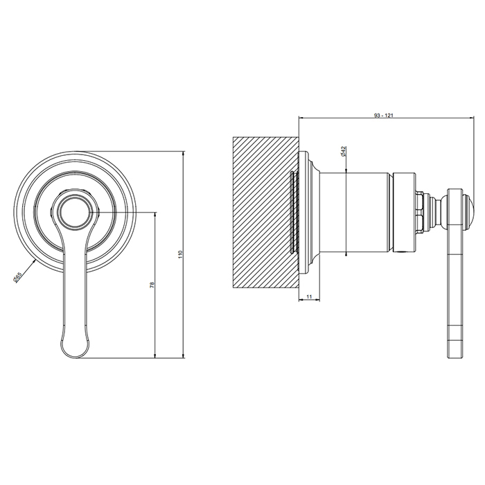GESSI VENTI20 смеситель встраиваемый, однорычажный, внешняя часть, цвет Warm Bronze Br. PVD - Gidratop.ru изображение
