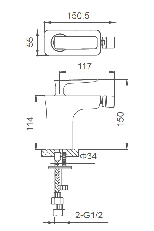 Смеситель для биде WONZON & WOGHAND SHARK, Хром (WW-485001-CR) - Gidratop.ru изображение