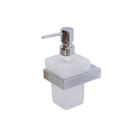 SLIDER-SOIS-V-01 Диспенсер для мыла подвесной, стекло, исполнение хром - Gidratop.ru изображение